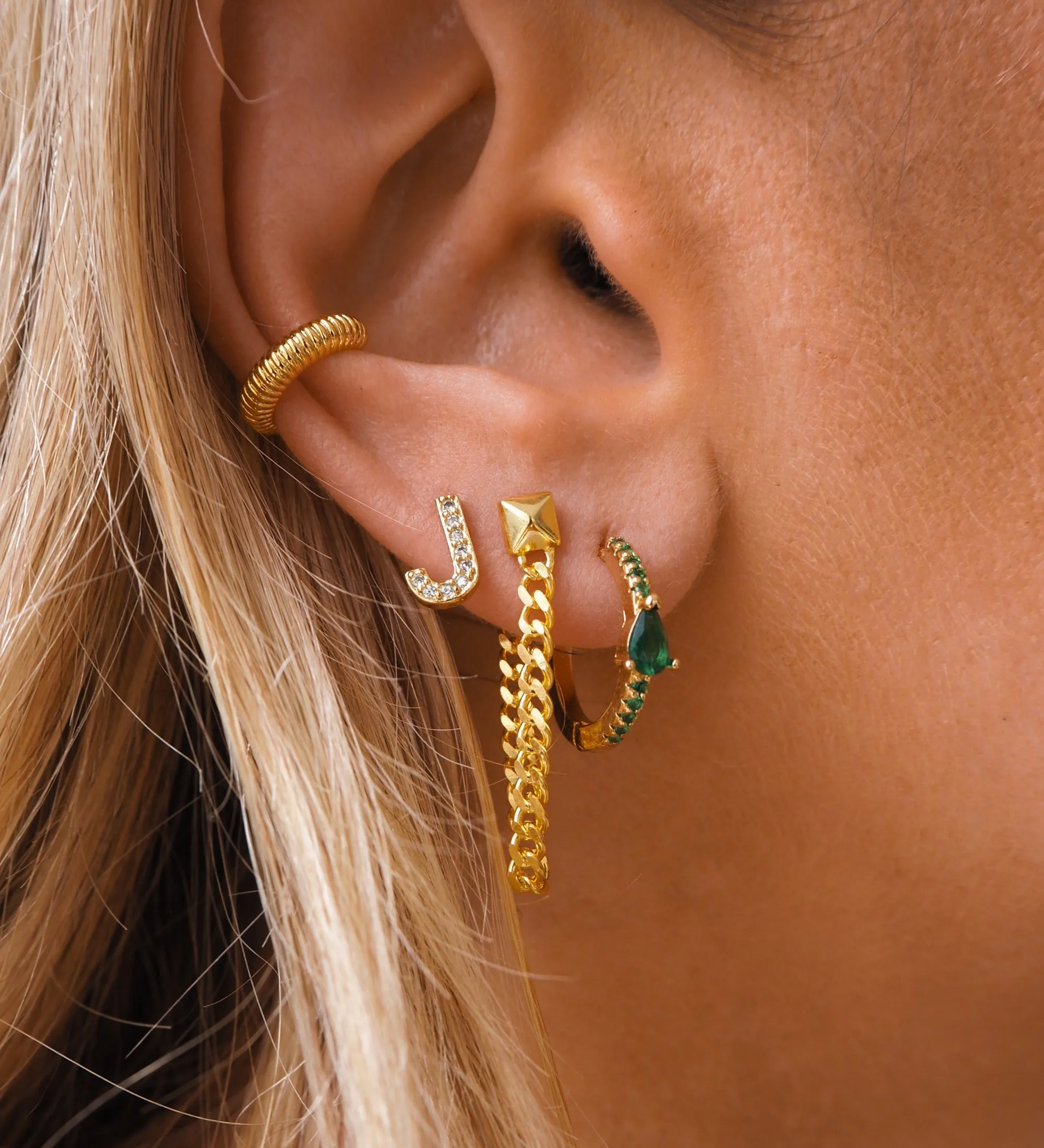 Pave Letter Studs
