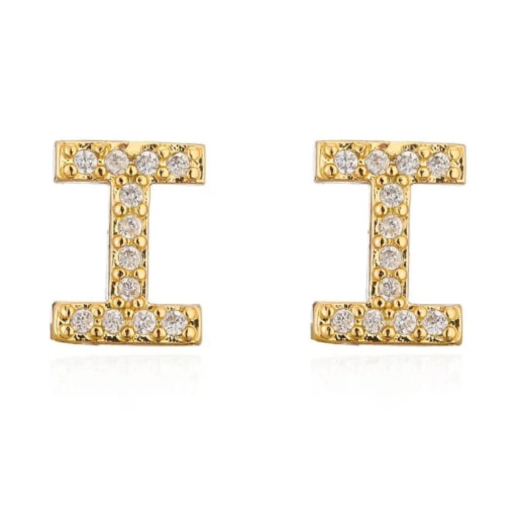 Pave Letter Studs