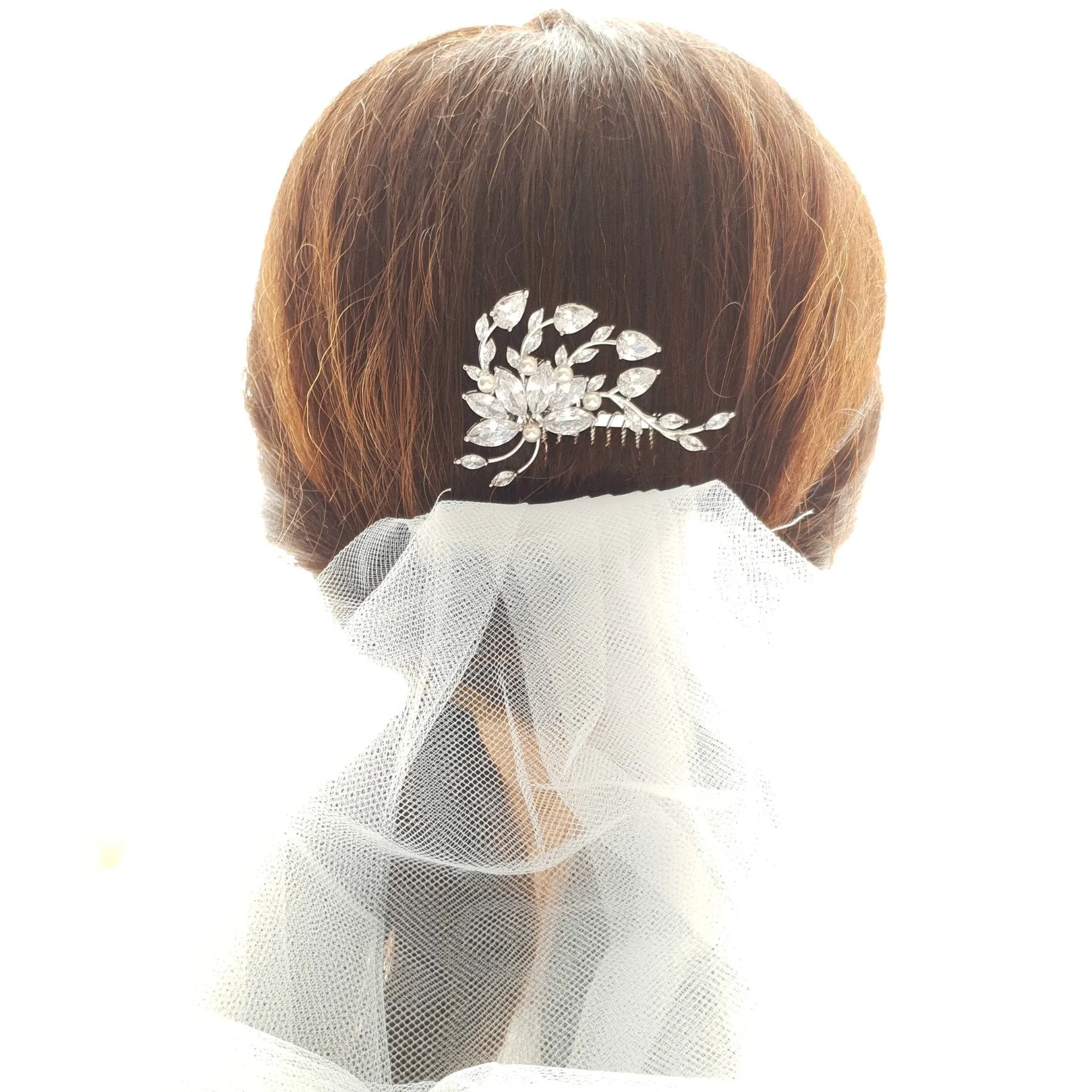 Petite Flower Bridal Hairpiece in Gold- Kika