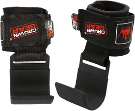 Power Weight Lifting Hooks - Best Weightlifting Strap Hooks for Gym Training Workout Like Deadlift & Shrugs - Ultimate Grips Powerlifting Hook with Cushioned Neoprene Wrist Straps - Comes in Pair