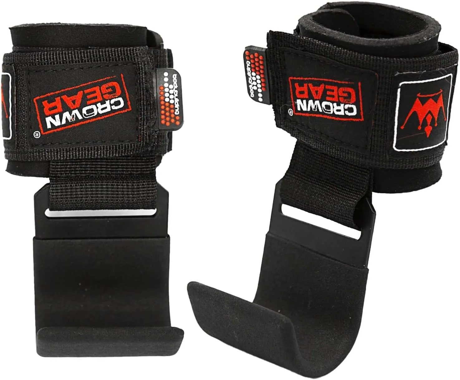 Power Weight Lifting Hooks - Best Weightlifting Strap Hooks for Gym Training Workout Like Deadlift & Shrugs - Ultimate Grips Powerlifting Hook with Cushioned Neoprene Wrist Straps - Comes in Pair