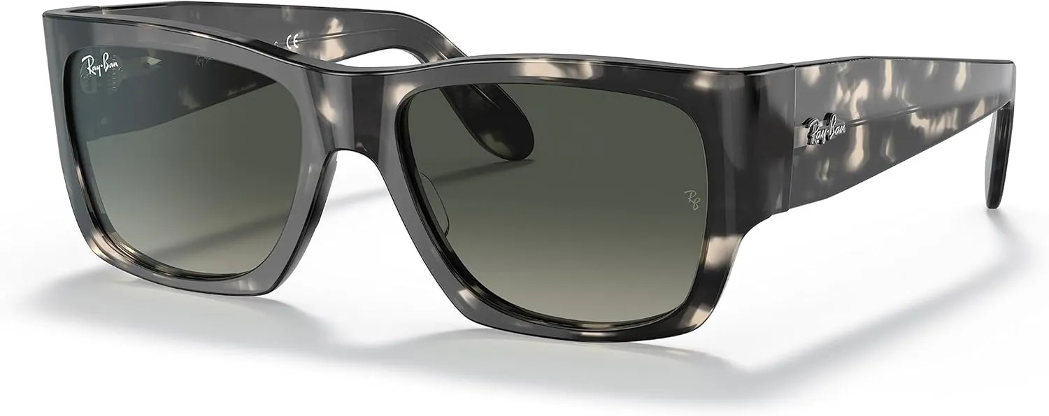 Ray-Ban RB2187 Nomad Square Sunglasses, Grey Havana/Grey Gradient, 54 mm