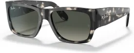 Ray-Ban RB2187 Nomad Square Sunglasses, Grey Havana/Grey Gradient, 54 mm