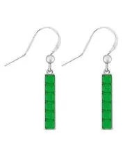 Rosa Long Bar Earrings - green