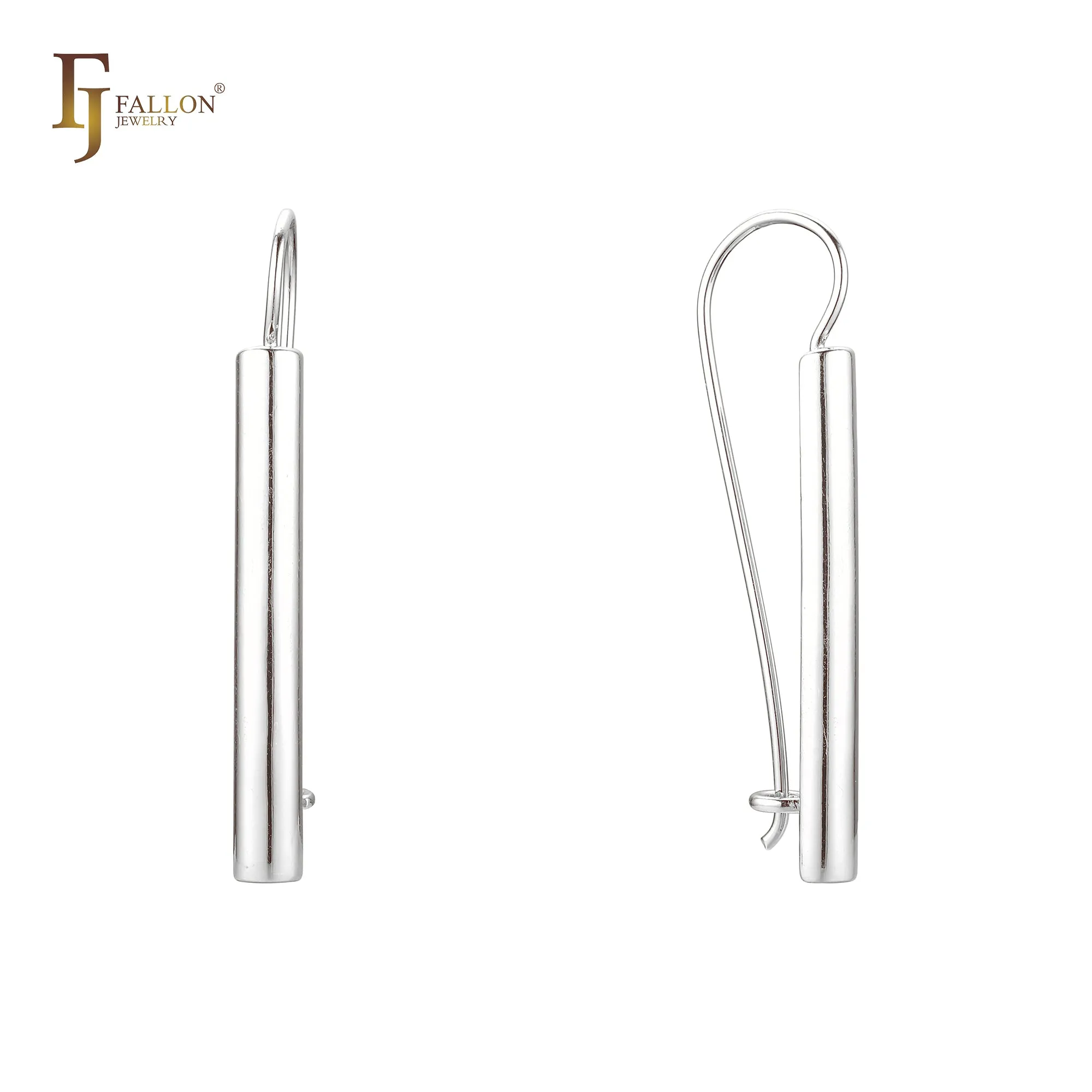 .Rose Gold long bar wire hook earrings