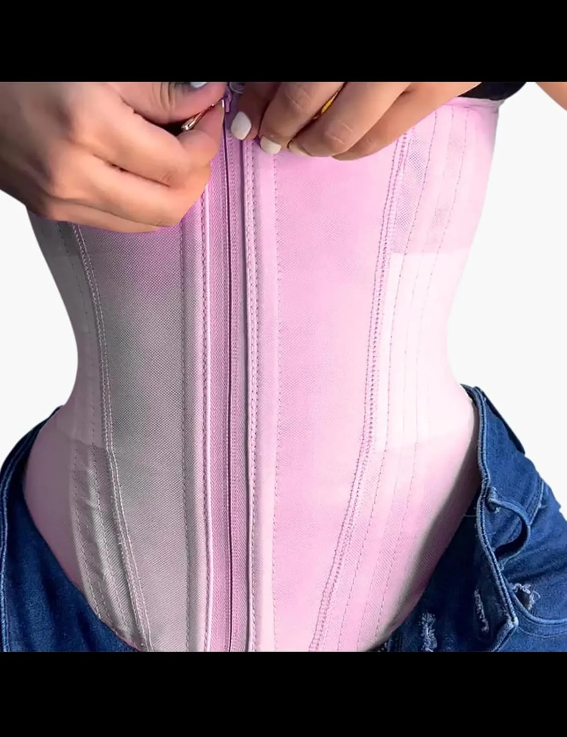 SHAPSHE Waist Trainer for Women Tummy Control Workout Waist Cincher Corset Shapewear Body Shaper with Zipper Hook