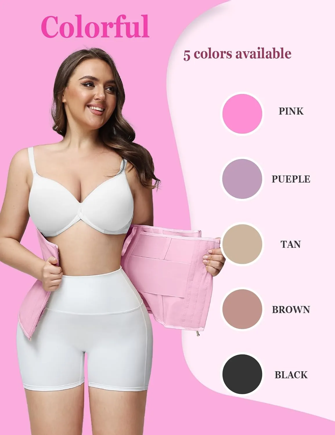 SHAPSHE Waist Trainer for Women Tummy Control Workout Waist Cincher Corset Shapewear Body Shaper with Zipper Hook
