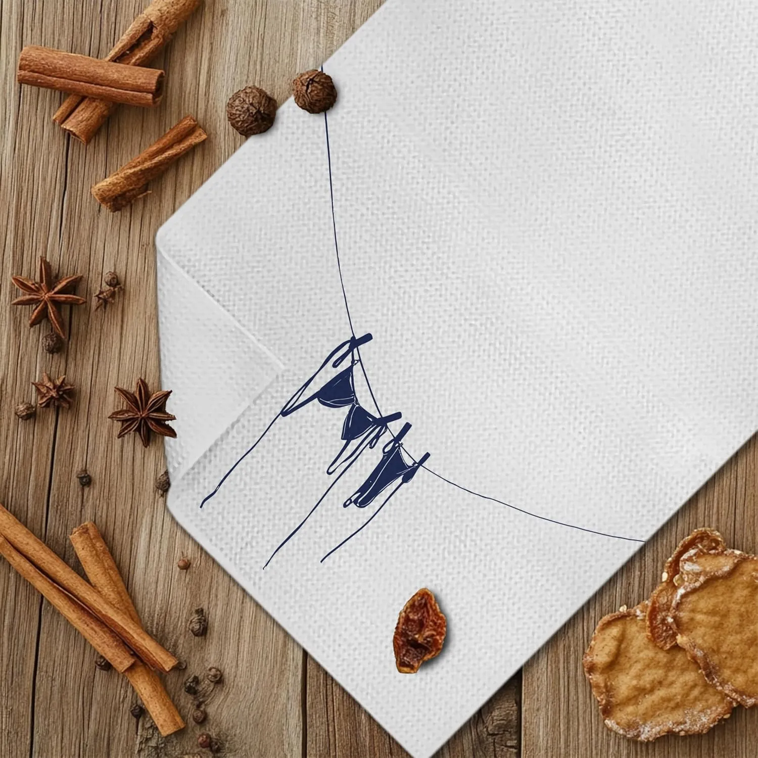 Summer Beach Coastal Hand Towels for Bathroom Decor, Coastal Beach Kitchen Towels, Minimalist Summer Wears Beachy Decorative Dish Tea Towels for Kitchen, 16x24 Inches