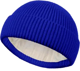 Swag Short Fisherman Beanie for Men Women, Wool Knit Cuffed Fleece Lined Trawler Beanies Winter Warm Hat