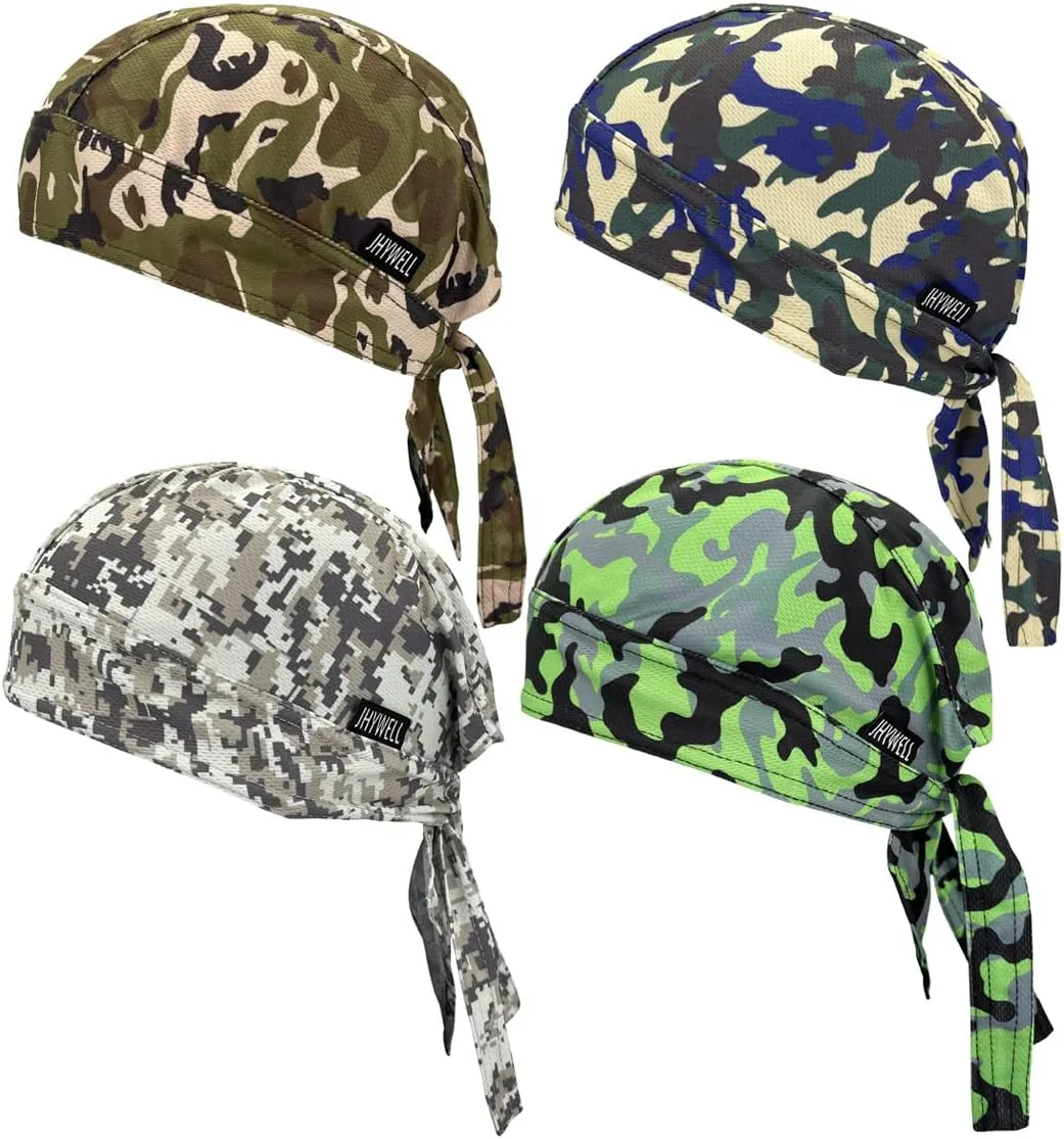 Sweat Wicking Doo Rag Cooling Dew Rag Helmet Liner Large Motorcycle Do Rags Head Wrap Bandana Skull Caps for Men and Women