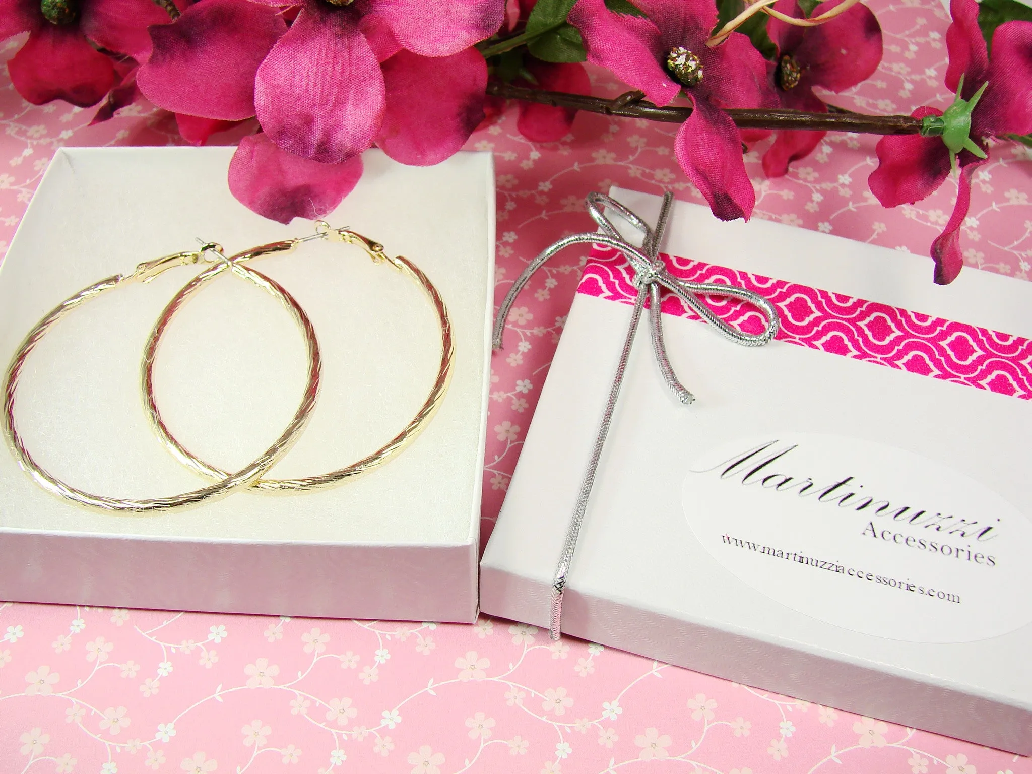 Textured Round Hoop Earrings