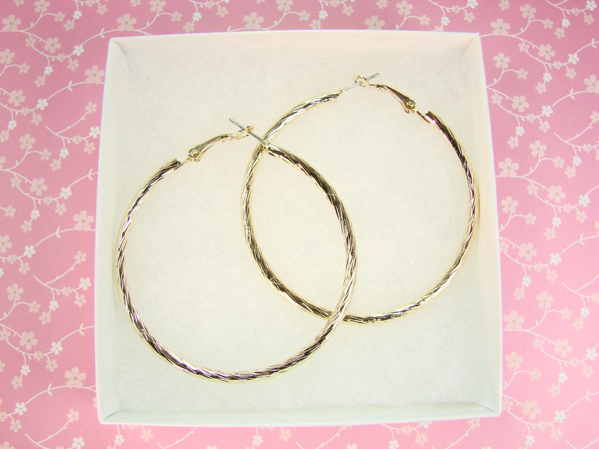 Textured Round Hoop Earrings