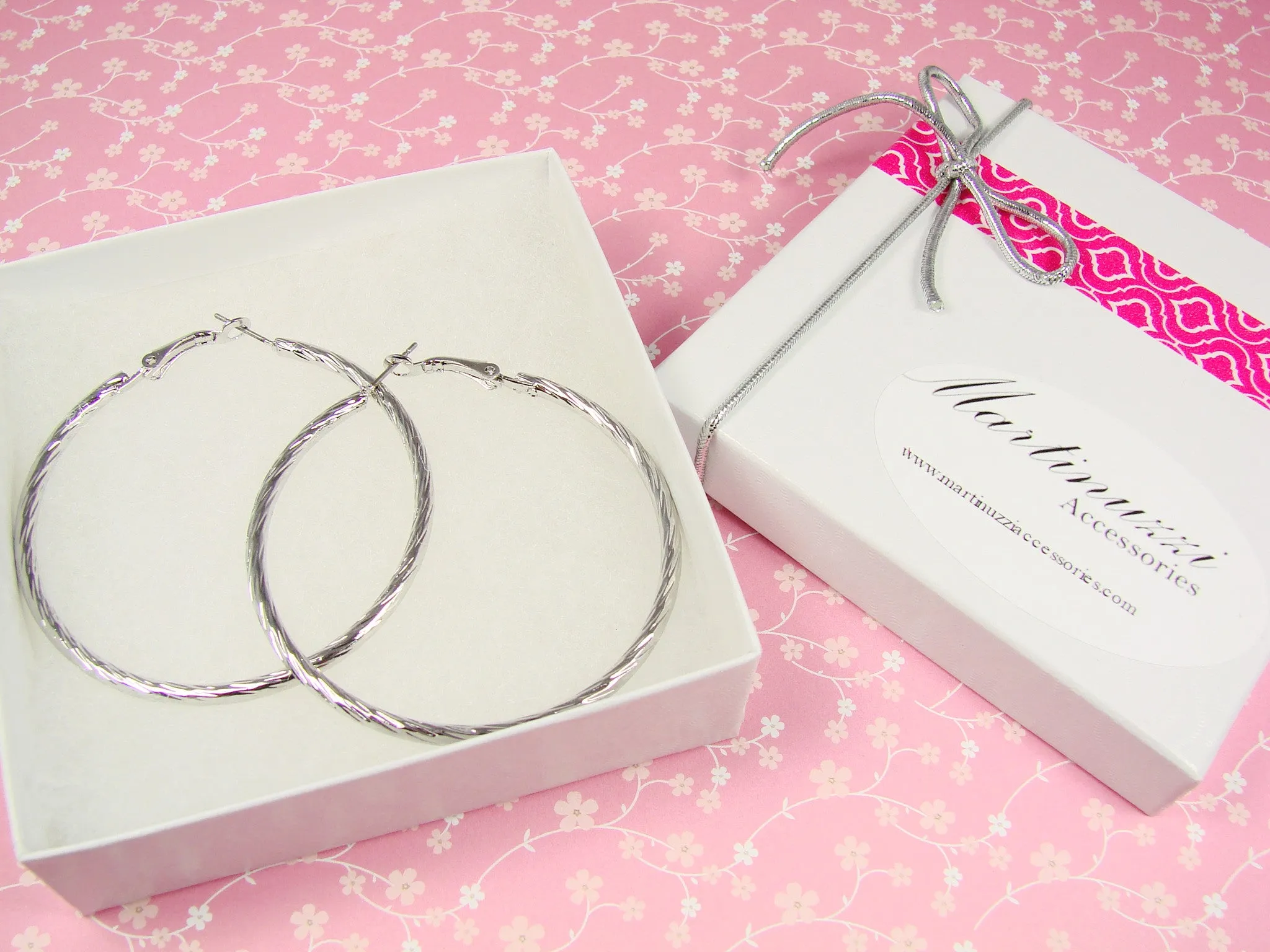 Textured Round Hoop Earrings