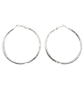 Textured Round Hoop Earrings