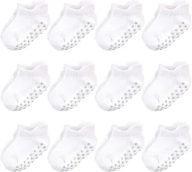 Touched by Nature Baby Girls' Organic Cotton Socks with Non-Skid Gripper for Fall Resistance
