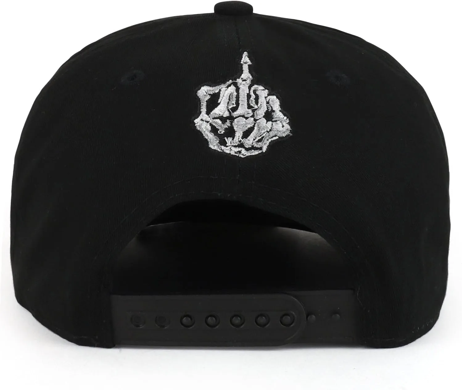 Trendy Apparel Shop Skeleton Middle Finger Embroidered Flatbill Snapback Cap