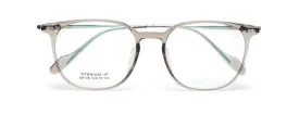 Trendy Titanium Transparent Mens Clear Frame Glasses with Silver Temple