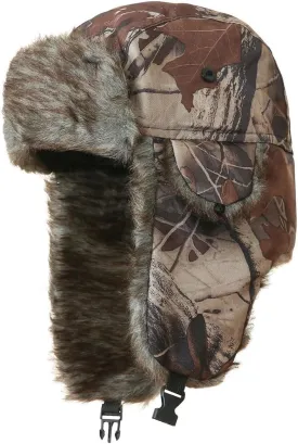 Ushanka Hat for Men Women Faux Fur Trapper Hat with Ear Flaps, Windproof Waterproof Russian Hats