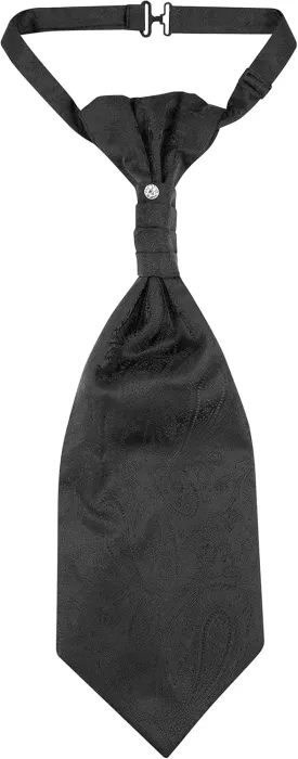 Vesuvio Napoli PreTied ASCOT Solid PAISLEY Color Cravat Men's Neck Tie 21 Colors