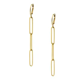Waterproof "Imperméable” Polished Gold Chain Leverback Earrings
