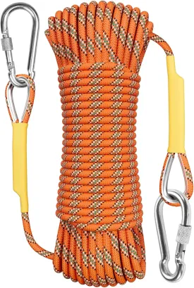 X XBEN Outdoor Climbing Rope 10M(32ft) 20M(64ft) 30M(96ft) 50M(160ft) 70M(230ft) 152M(500FT) 352M(1000FT) Static Rock Climbing Rope for Escape Rope Ice Climbing Equipment Fire Rescue Parachute
