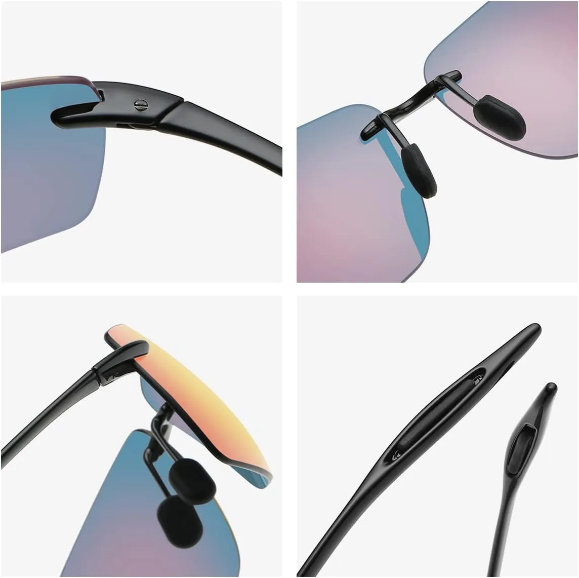 YIMI Rimless Polarized Sport Sunglasses for Men Women Driving Running Golf Glasses Anti Glare UV400 Protection Eyewear Shades